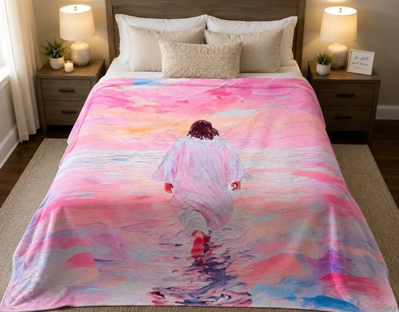 Walking by Faith Plush Blanket 80” x 60”