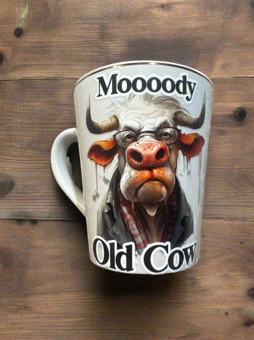 Unique "Moooody Old Cow" Coffee Mug - Perfect Gag Gift for Farm Lovers