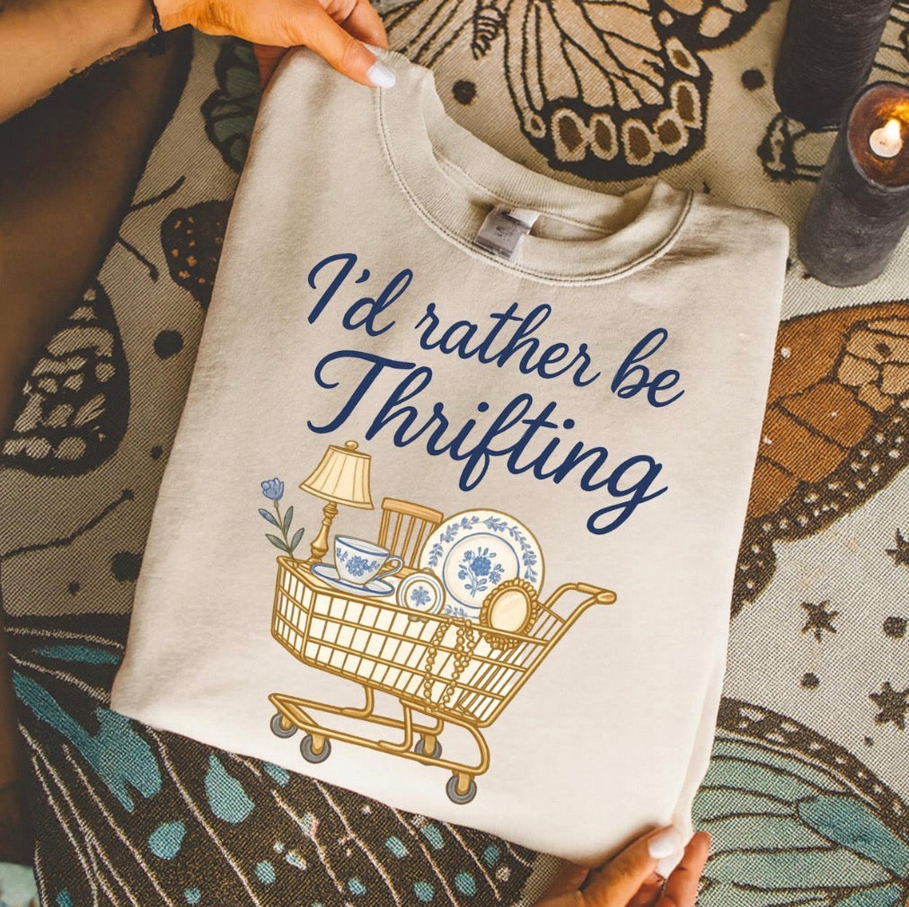 I'd Rather Be Thrifting Shirt | Vintage Aesthetic Graphic Tee