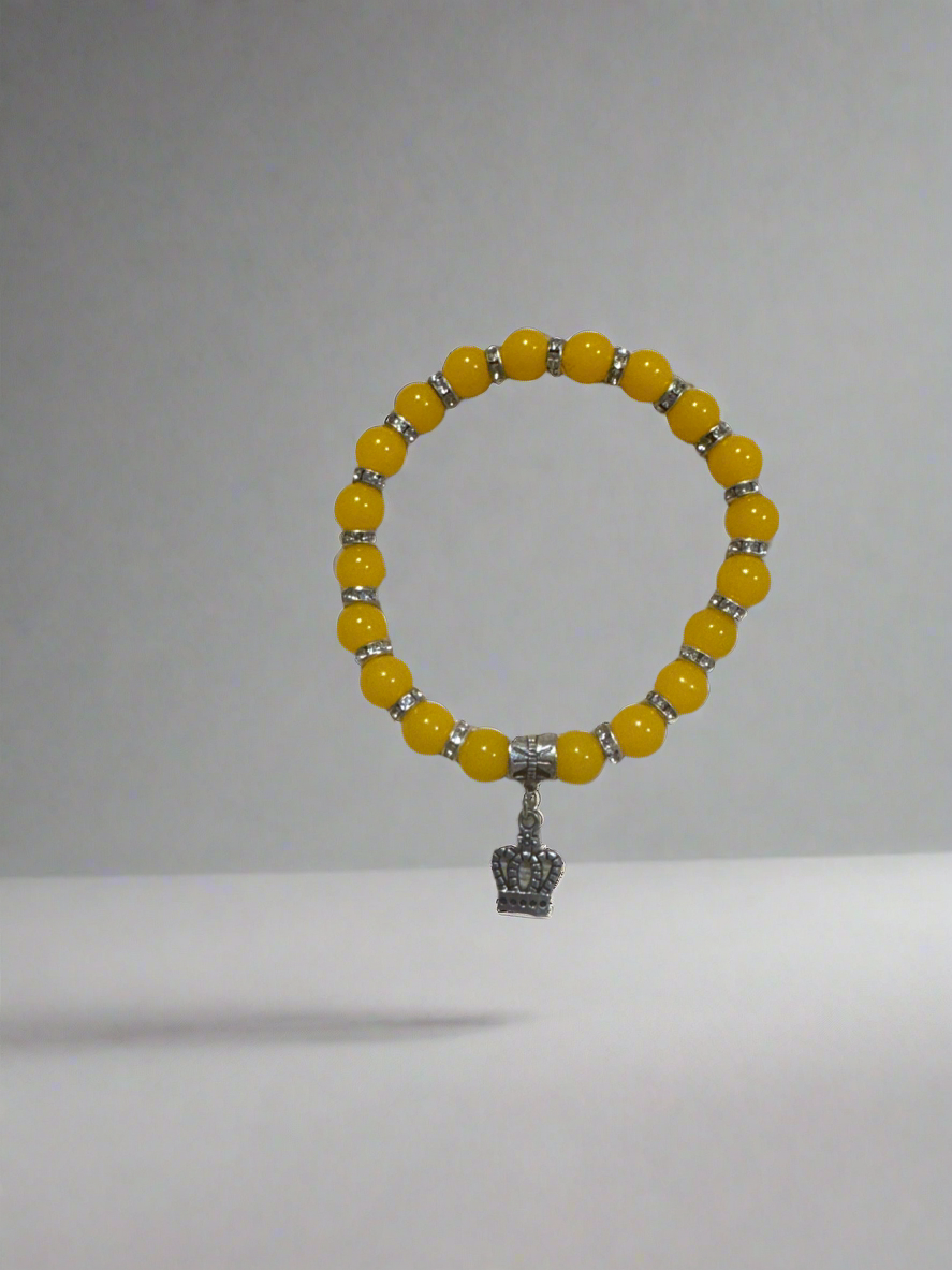 Sunshine Queen Crown Charm Stretch Bracelet