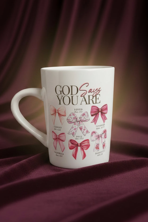 God Says You Are 14oz UV DTF Wrapped Mug – Truly Blessed Boutique
