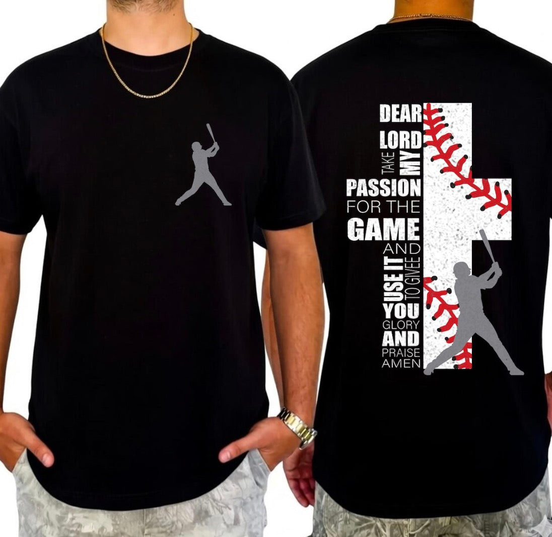 Dear Lord Baseball Tee | Faith-Based Men’s Graphic Tee | Front & Back Design