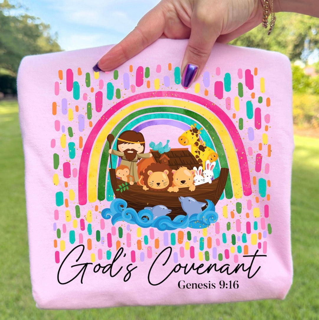 Youth Gildan Softstyle Christian T-Shirt | God’s Covenant | Genesis 9:16 Noah’s Ark Kids Faith Tee