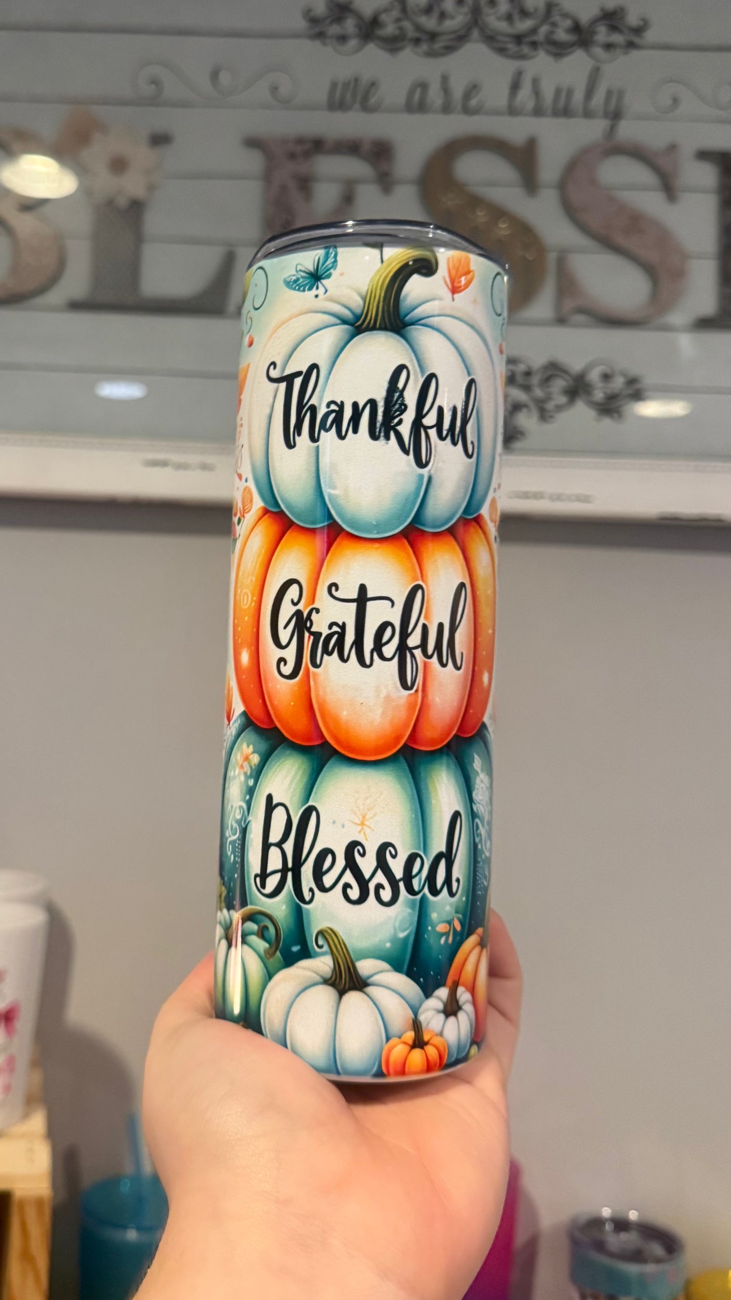 Discounted Thankful, Grateful, Blessed Fall Tumbler