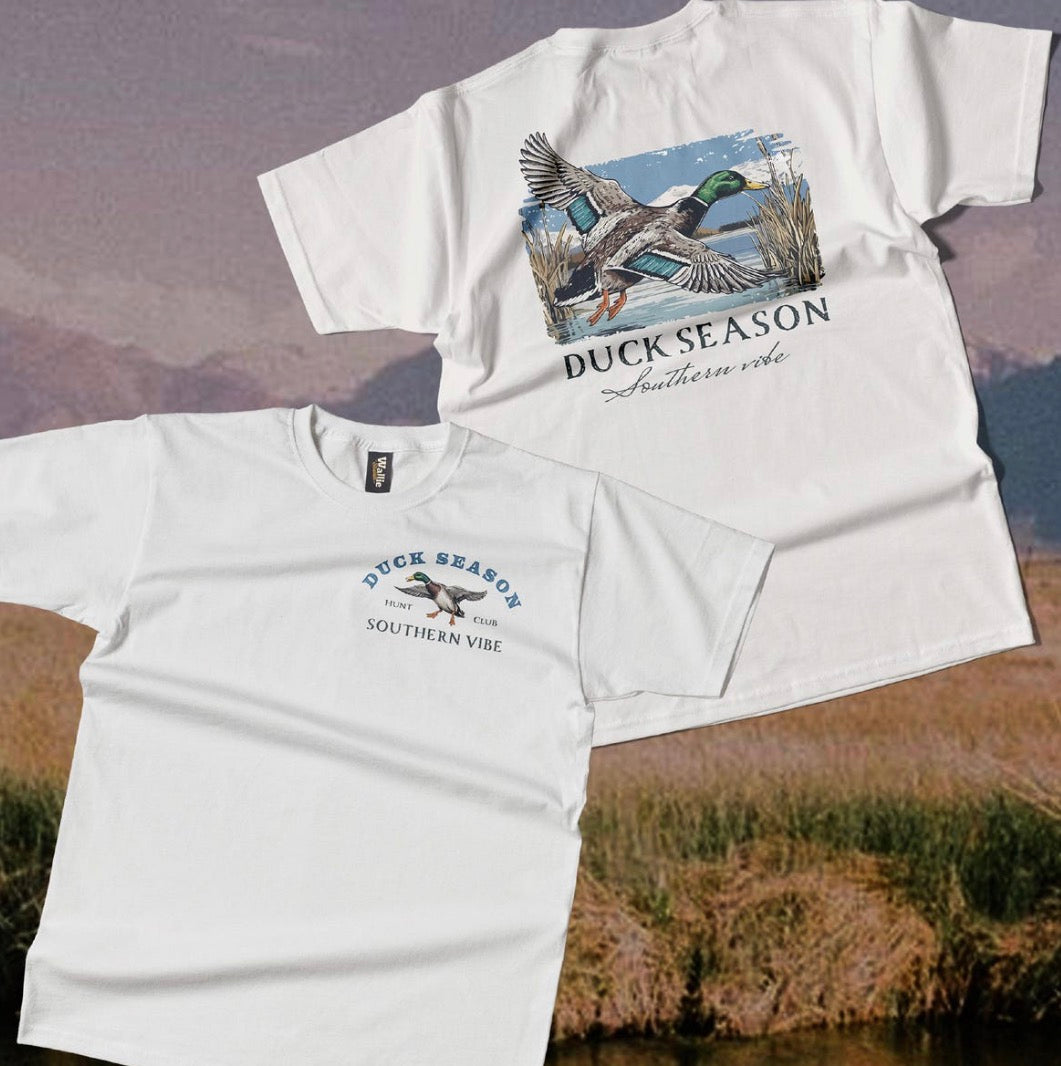 Duck Season Southern Vibe Tee | Men’s Outdoors Graphic Tee | Front & Back Design