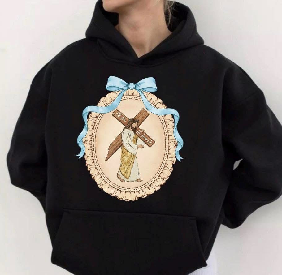 Jesus carrying the cross Christian shirt faith based Christian clothing