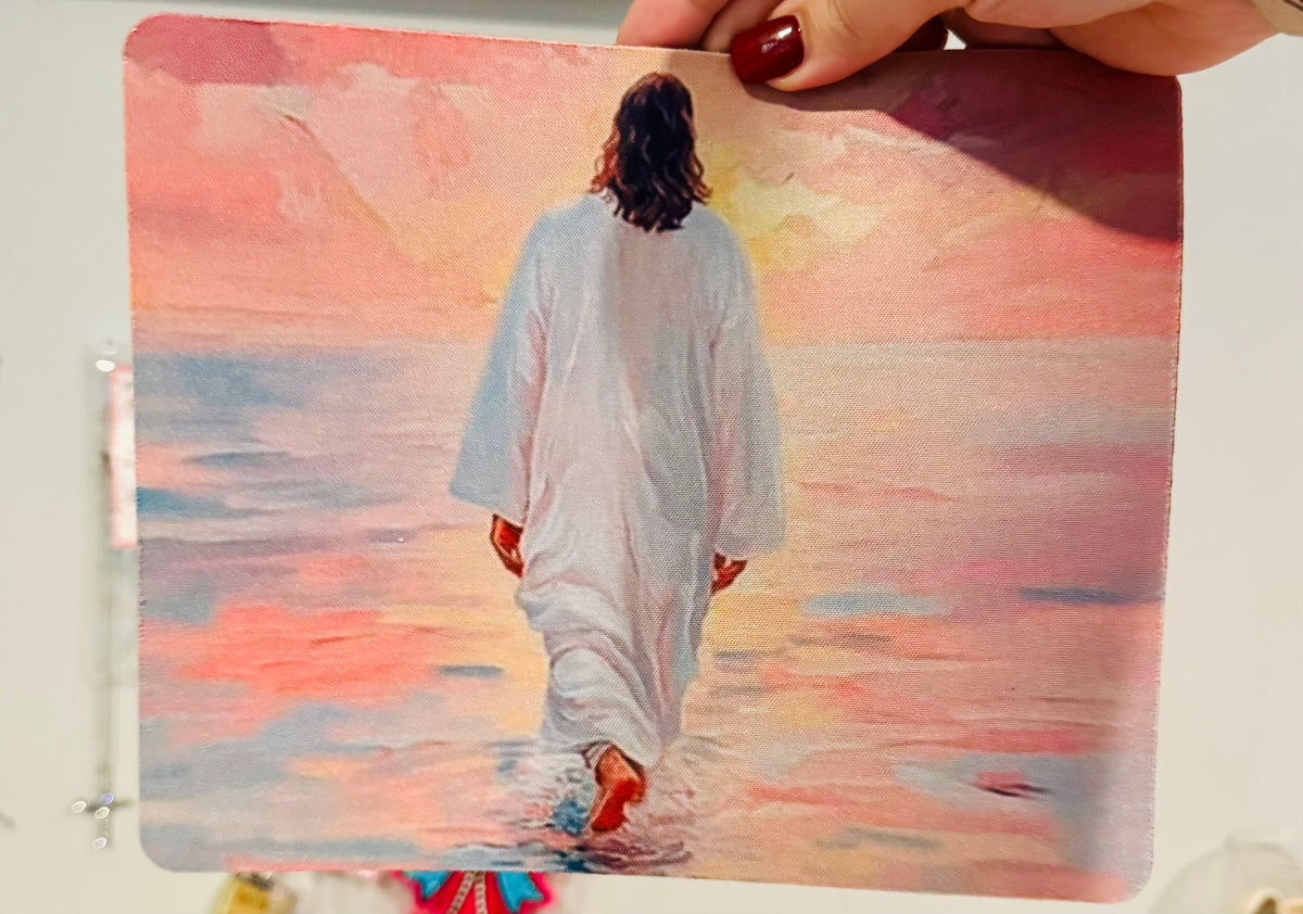 Jesus Walking On Water Mouse Pad