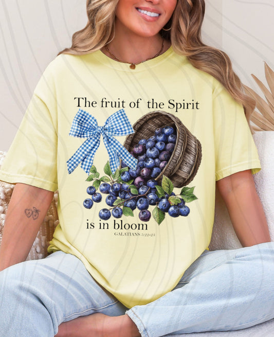 "The Fruit of the Spirit is in Bloom" Blueberry Tee Pre-Order