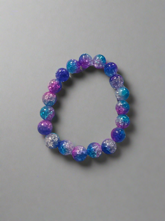 Galaxy Crush Crackle Bead Stretch Bracelet