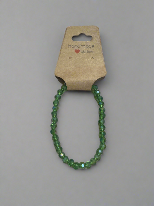Shimmering Emerald Green Faceted Bracelet