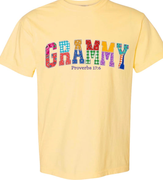 Comfort Colors Tee Grammy Patchwork
