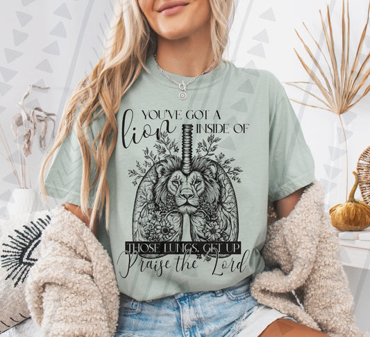 "Lion Inside Your Lungs, Praise the Lord" T-Shirt Pre-Order