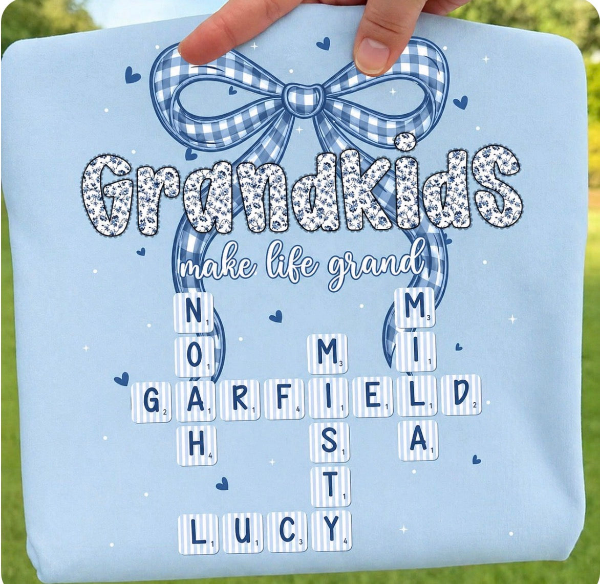 Personalized Grandma Shirt – Grandkids Make Life Grand Shirt – Custom Names Shirt – Grandma Gift – Custom Family Shirt