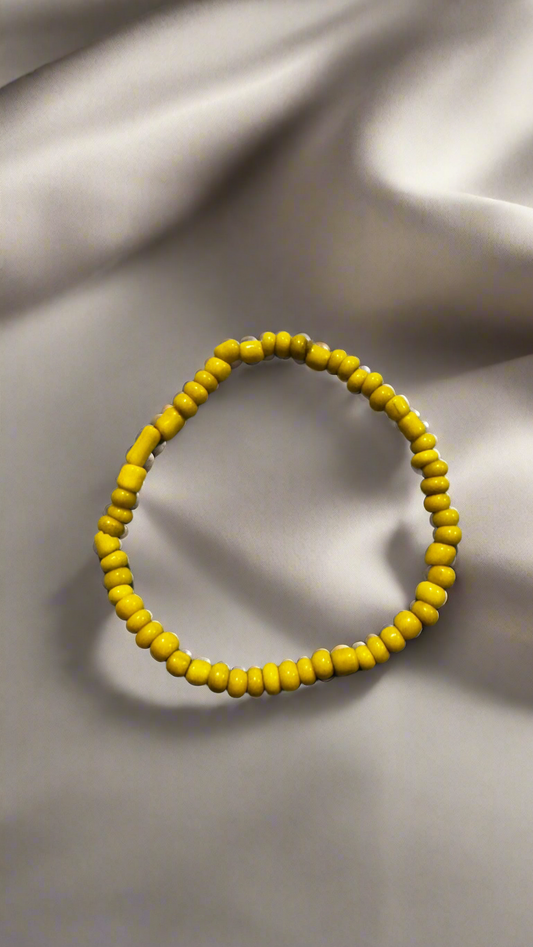 Sunshine Yellow Seed Bead Bracelet | Simple Stacking Jewelry