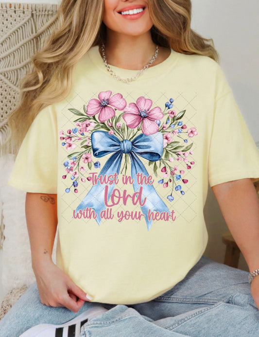 "Trust in the Lord with All Your Heart" Floral Graphic Tee (Pre-Order)