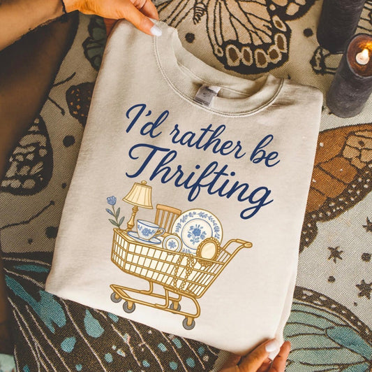 I'd Rather Be Thrifting Shirt | Vintage Aesthetic Graphic Tee