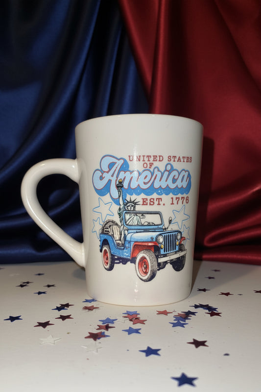 United States of America Est. 1776 14oz UV DTF Wrapped Mug – Truly Blessed Boutique