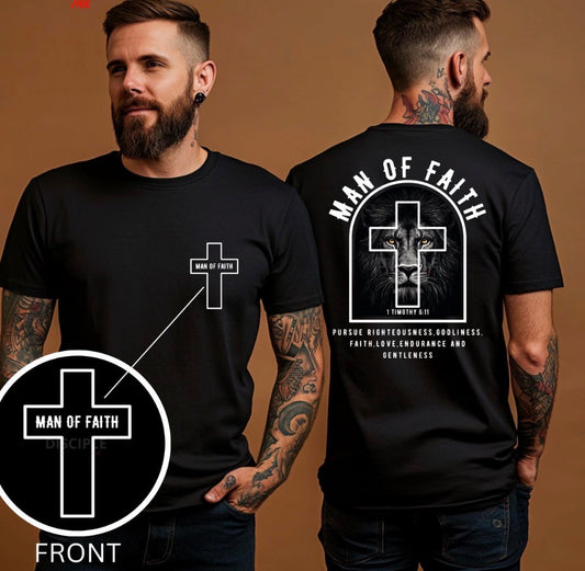 Man of Faith - Lion Graphic T-Shirt