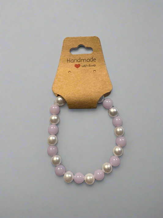 Timeless Lavender & Ivory Beaded Bracelet