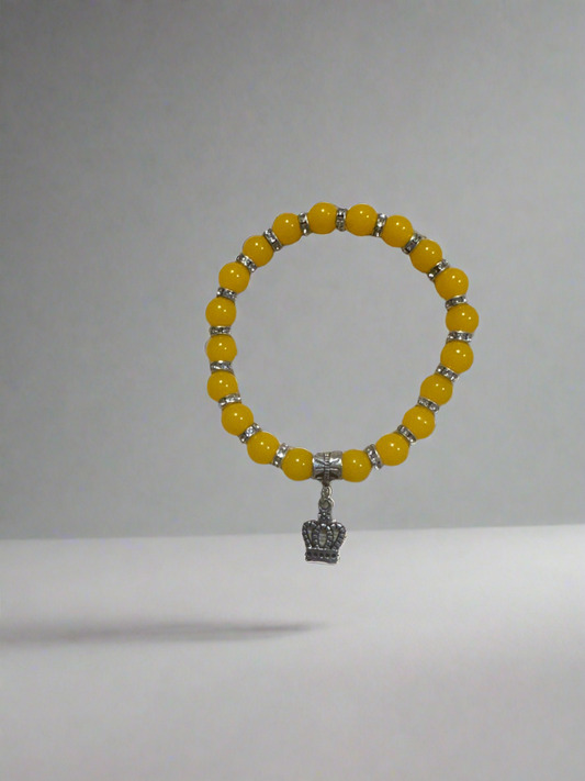 Sunshine Queen Crown Charm Stretch Bracelet