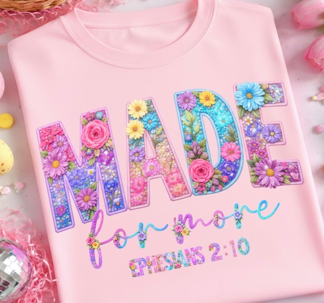 Made For More Women’s Christian T-Shirt & Sweatshirt – Inspirational Faith Graphic Tee, Long Sleeve, Hoodie