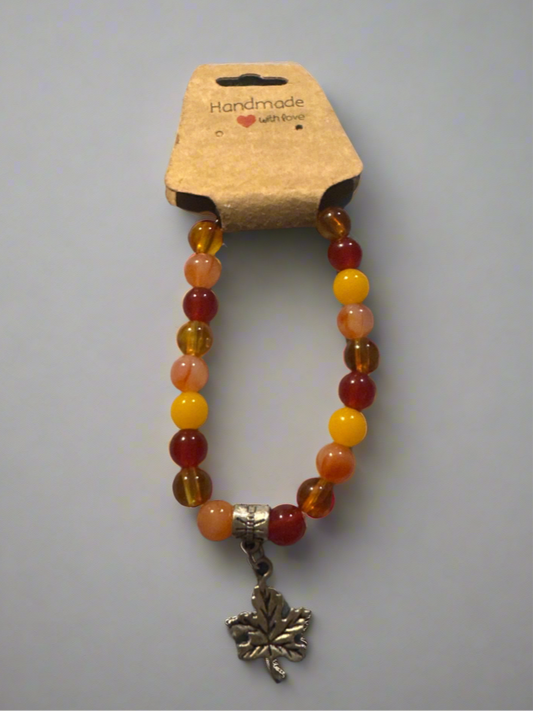 Autumn Harvest Maple Leaf Charm Bracelet