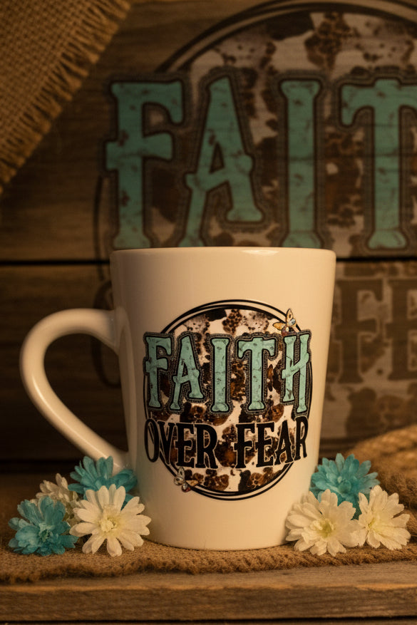 Faith Over Fear 14oz UV DTF Wrapped Mug