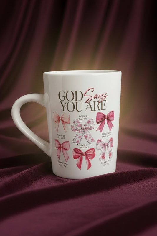 God Says You Are 14oz UV DTF Wrapped Mug – Truly Blessed Boutique