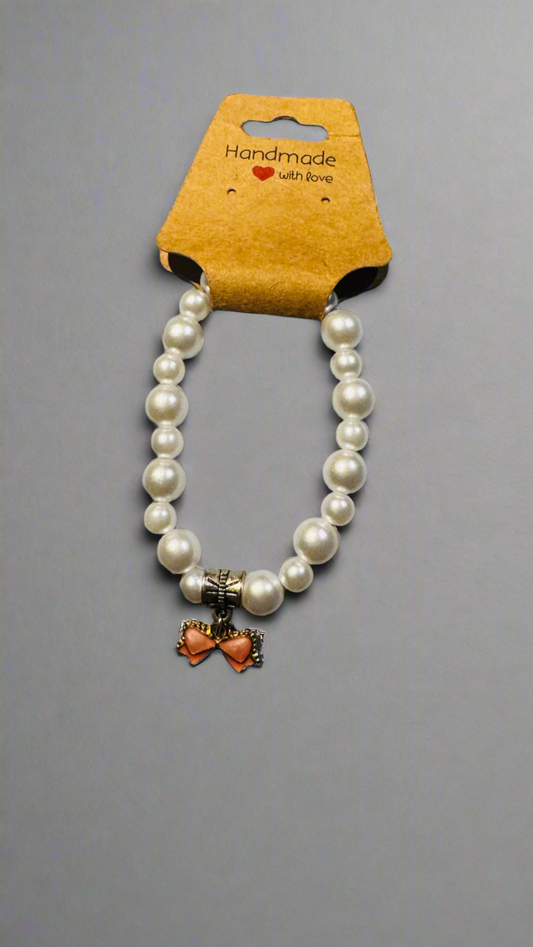 Sweet Pearl & Bow Charm Bracelet for Girls | Special Occasion Jewelry