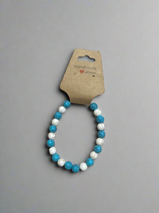Coastal Breeze Turquoise & White Beaded Bracelet