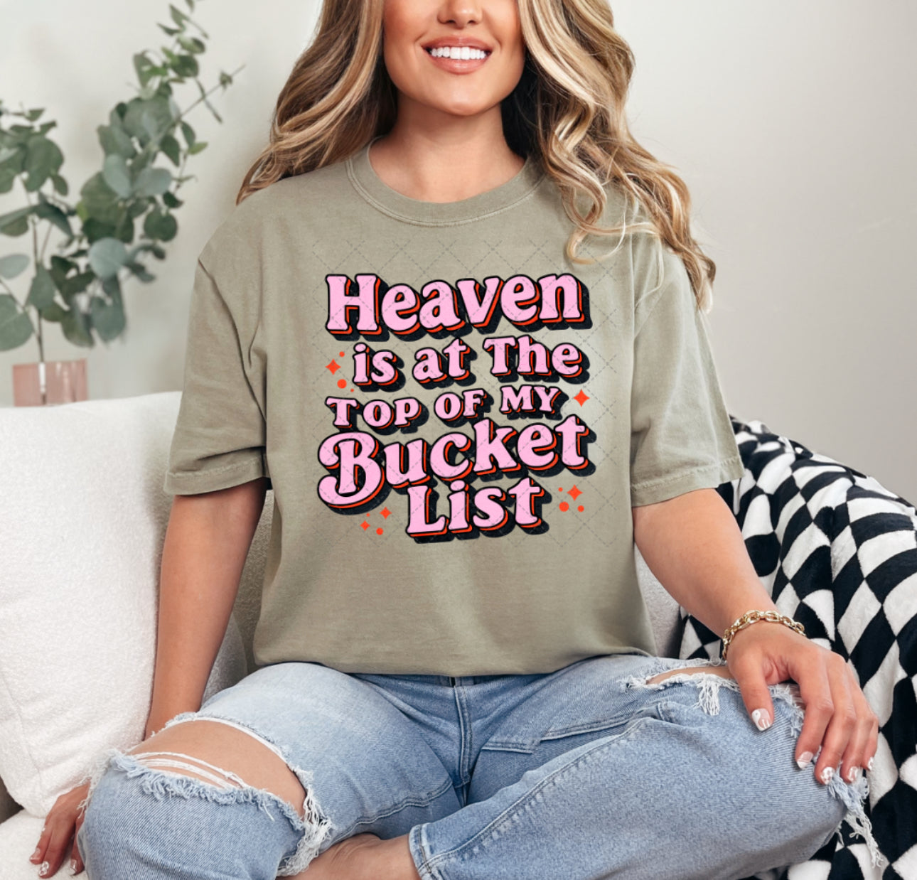 "Heaven is at the Top of My Bucket List" Retro Tee Pre-Order