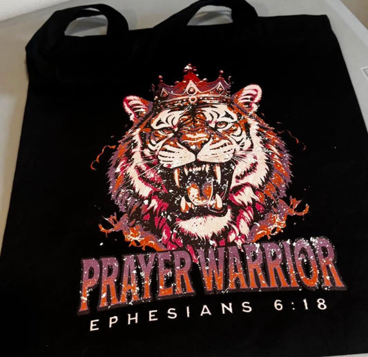 🛍️ Prayer Warrior Tote Bag | Ephesians 6:18 Faith Tote