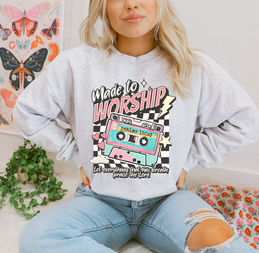 "Made to Worship" Retro 90s Sweatshirt Pre-Order