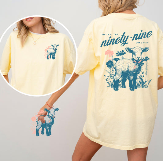 “He Left the Ninety-Nine” T-Shirt (Luke 15:7) Pre-Order