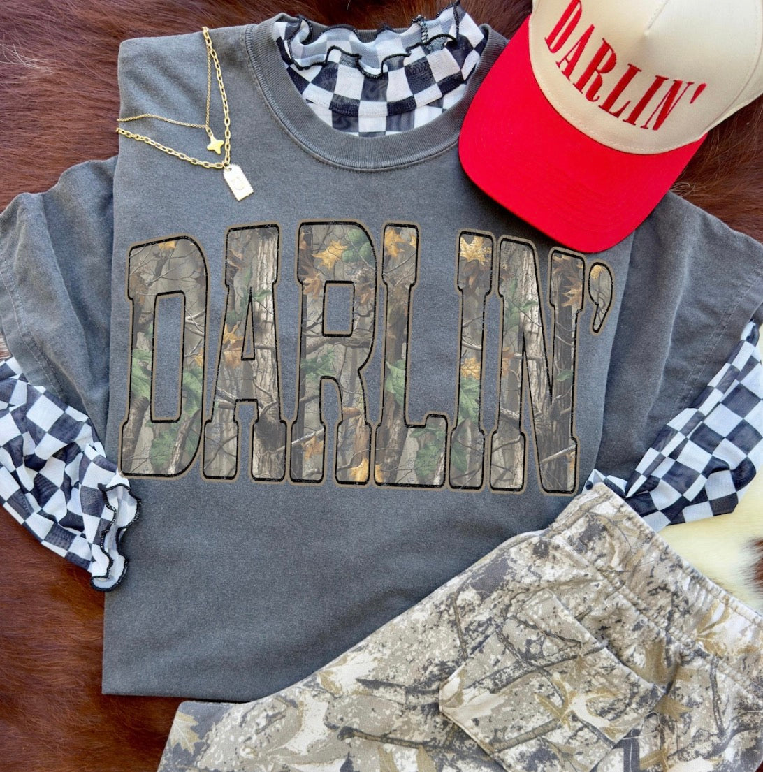 Darlin’ Comfort Colors Camo Graphic Tee | Western Country Shirt | Realtree Inspired Tee