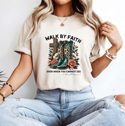 Walk By Faith Christian Tee