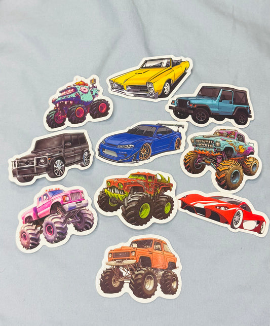 Cars & Monster Truck Sticker Bundle