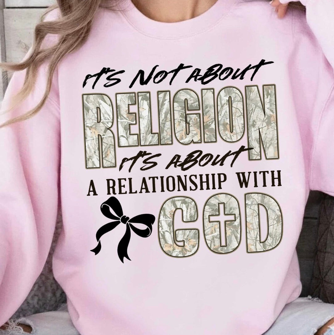 It’s Not About Religion, It’s About a Relationship with God Shirt – Faith-Based Graphic Tee, Christian Apparel