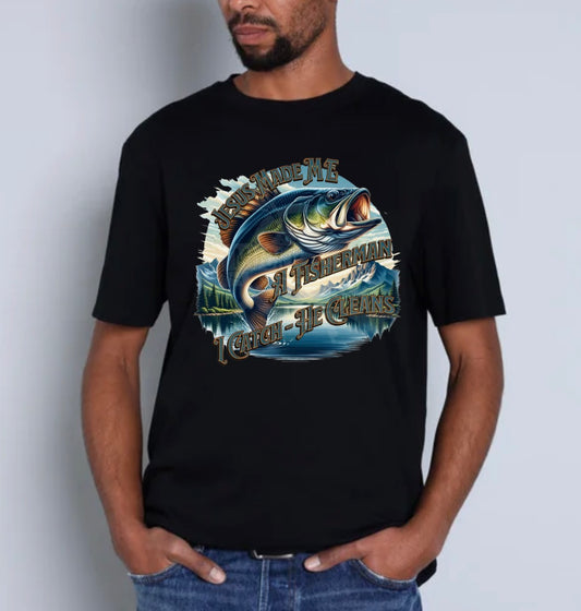 Jesus Made Me a Fisherman Christian Fishing Shirt | Faith-Based Fisherman Tee, Sweatshirt & Hoodie
